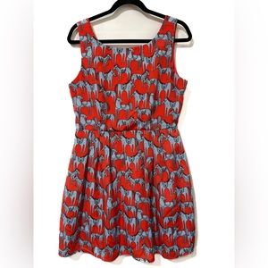 Swedish Horse Fit & Flare dress Sz L